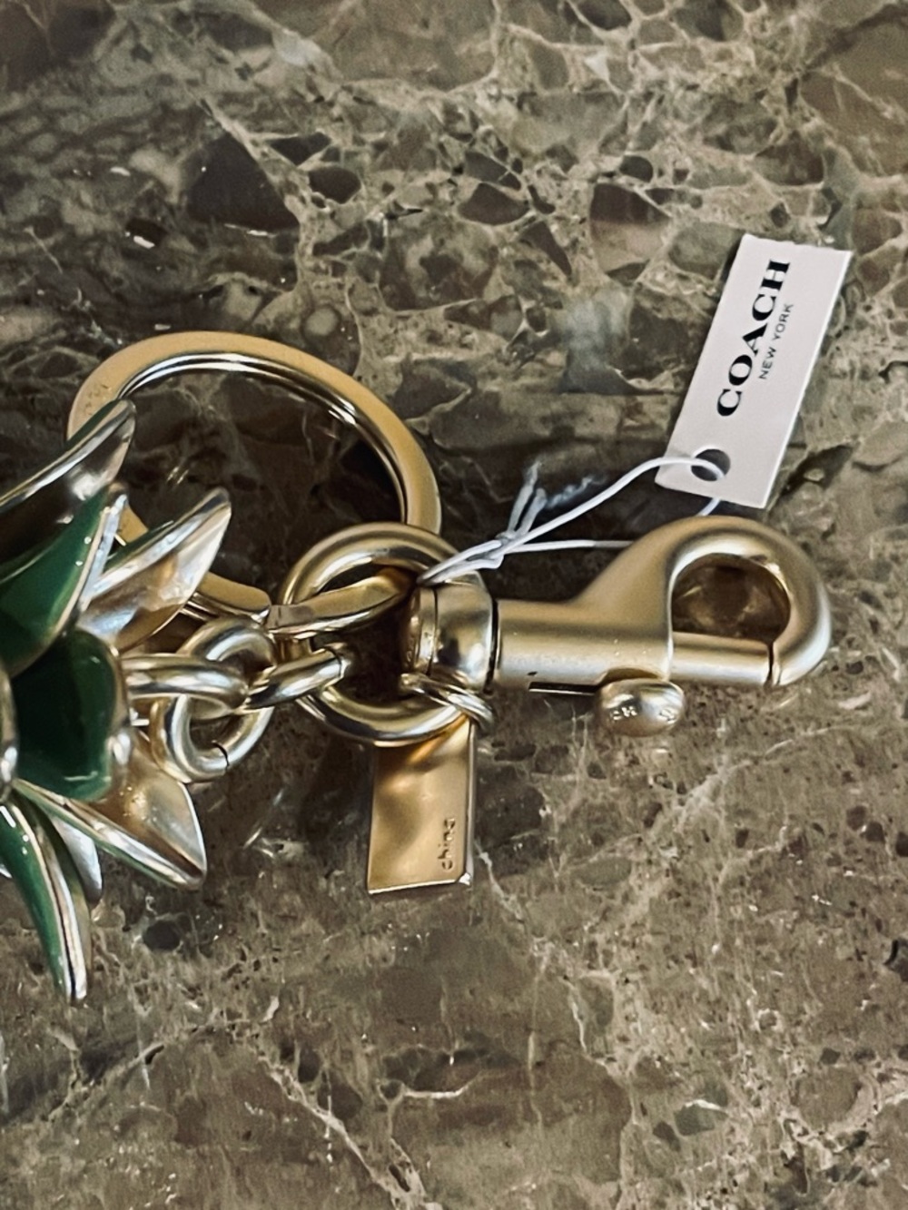 COACH Pineapple 3D Bag Charm Keychain Style No. F27699 Gold/Yellow NWT - Picture 7 of 11